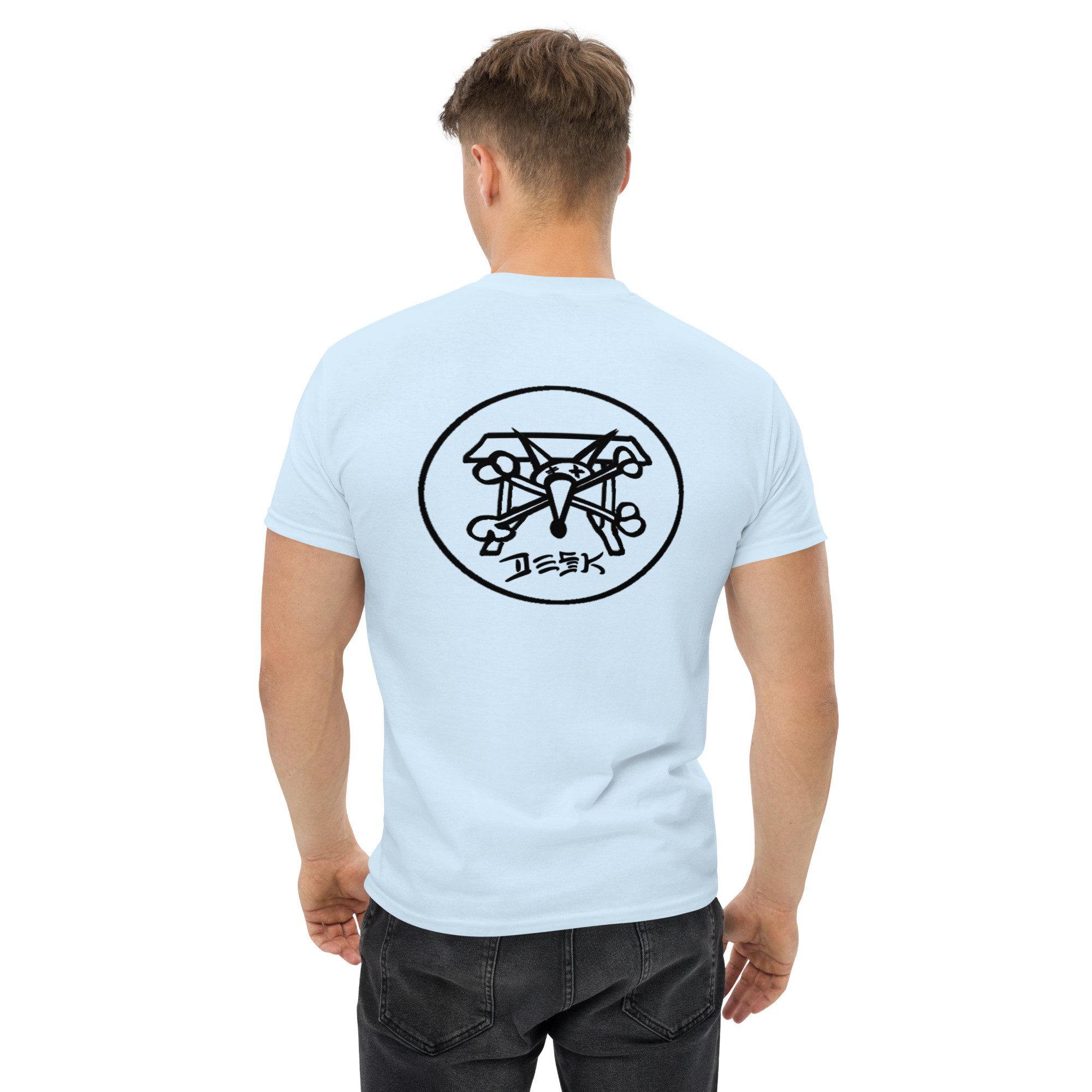 SDS men's light blue classic Desk Bones skate tee - Image 2