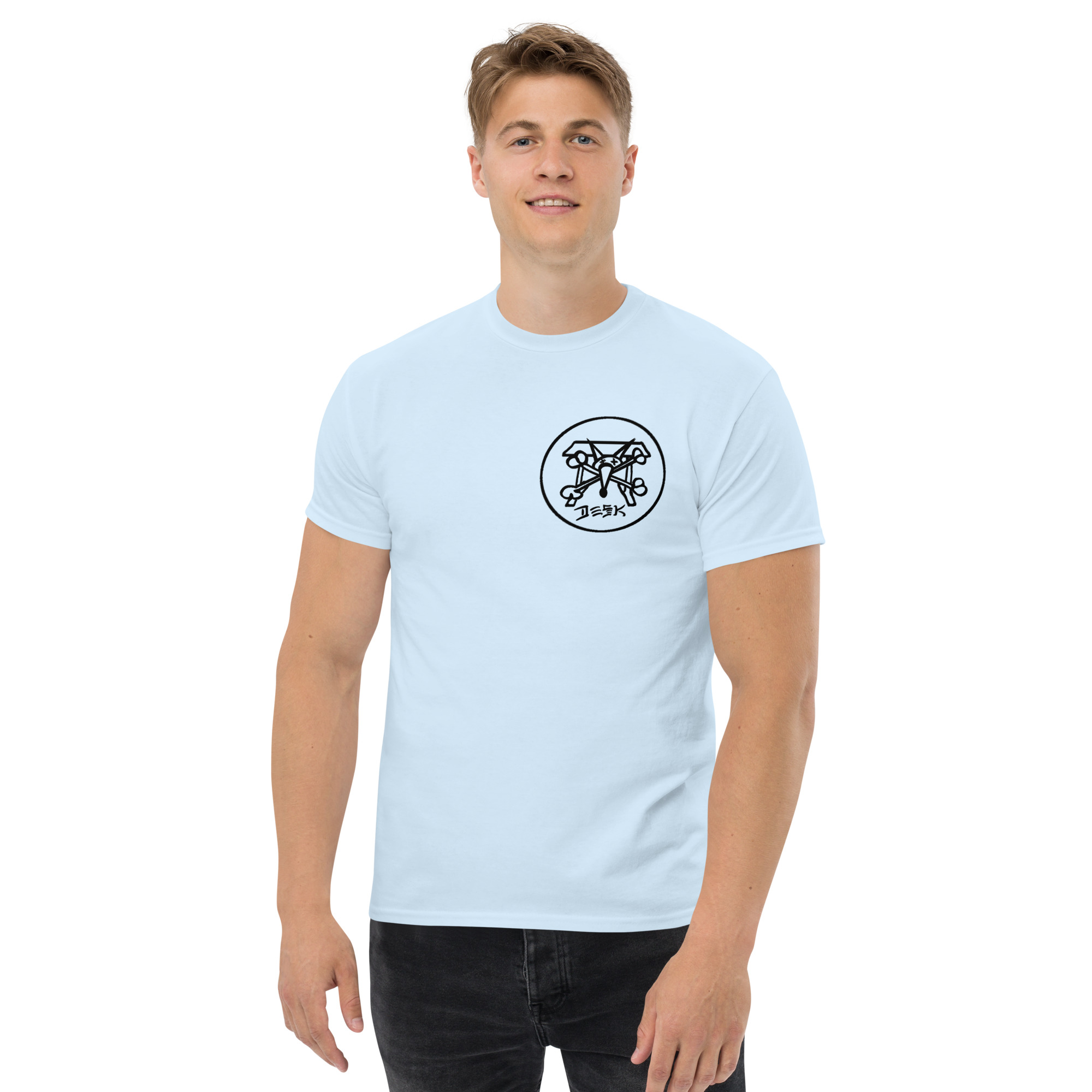 SDS men's light blue classic Desk Bones skate tee