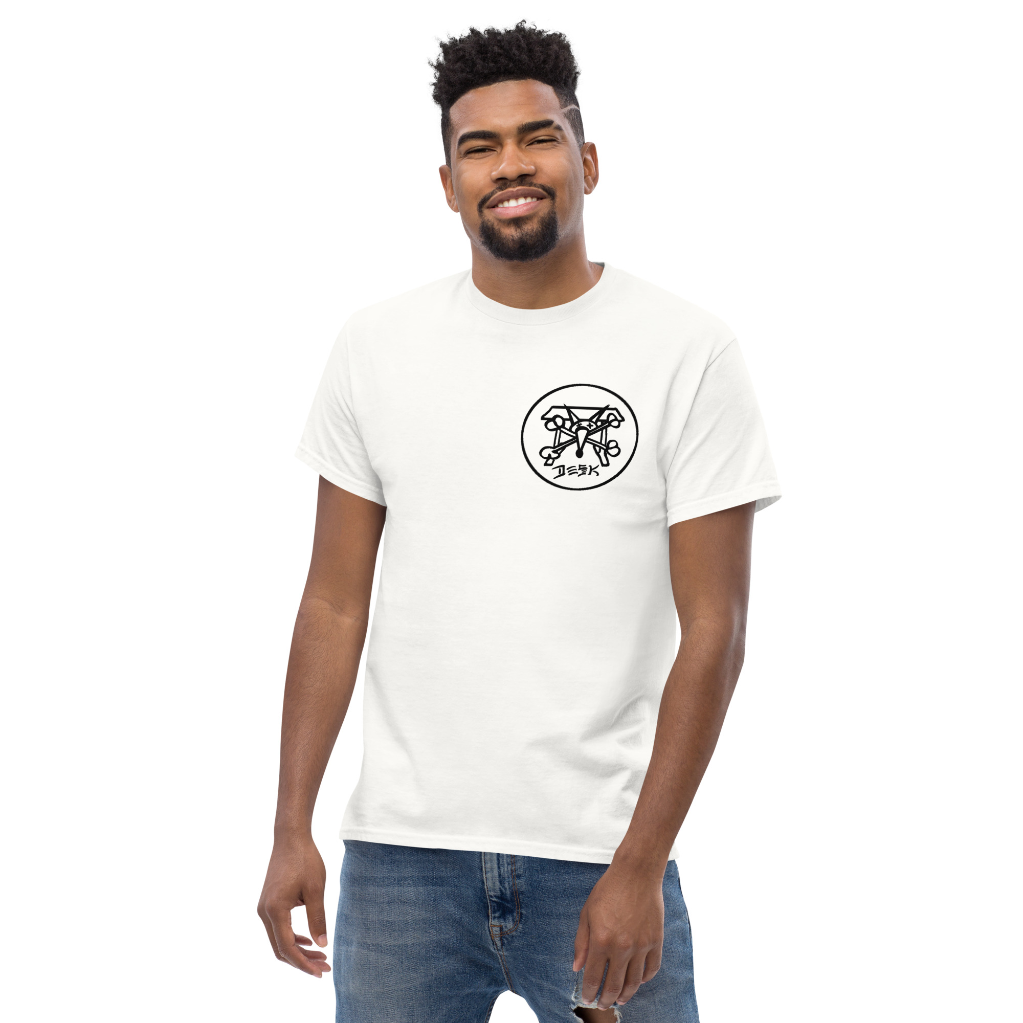 SDS men's white classic Desk Bones skate tee - Image 3