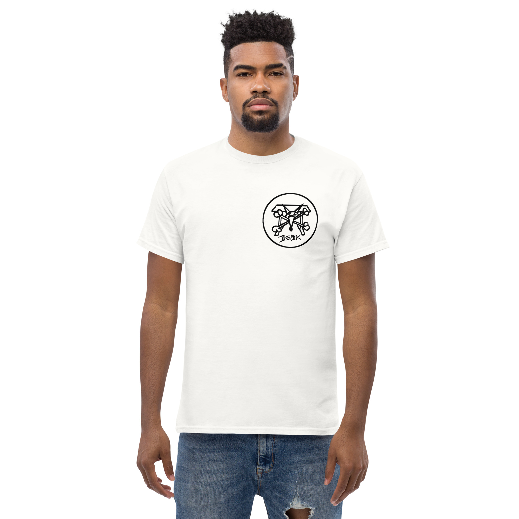 SDS men's white classic Desk Bones skate tee - Image 2